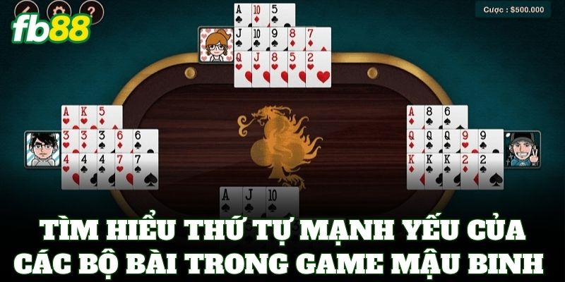 Mậu Binh FB88 – Cách Xếp Bài Và Bí Thuật Chống Sập Hầm 1 Tìm hiểu thứ tự mạnh yếu của các bộ bài trong game Mậu Binh