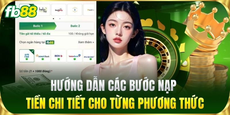 Hướng dẫn các bước nạp tiền chi tiết cho từng phương thức