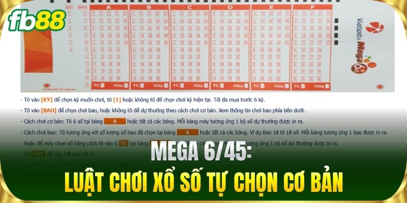 Mega 6/45 - Cách Chọn Bộ Số May Mắn Trúng Giải Hàng Tỷ 2 Mega 6/45: Luật chơi xổ số tự chọn cơ bản