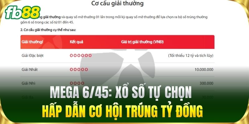 Mega 6/45 - Cách Chọn Bộ Số May Mắn Trúng Giải Hàng Tỷ 1 Mega 6/45: Xổ số tự chọn hấp dẫn cơ hội trúng tỷ đồng