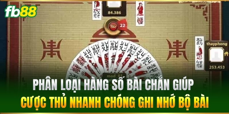 1 Phân loại hàng số bài Chắn giúp cược thủ nhanh chóng ghi nhớ bộ bài